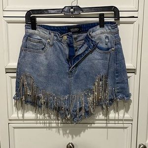 Denim shorts w/ sparkle details